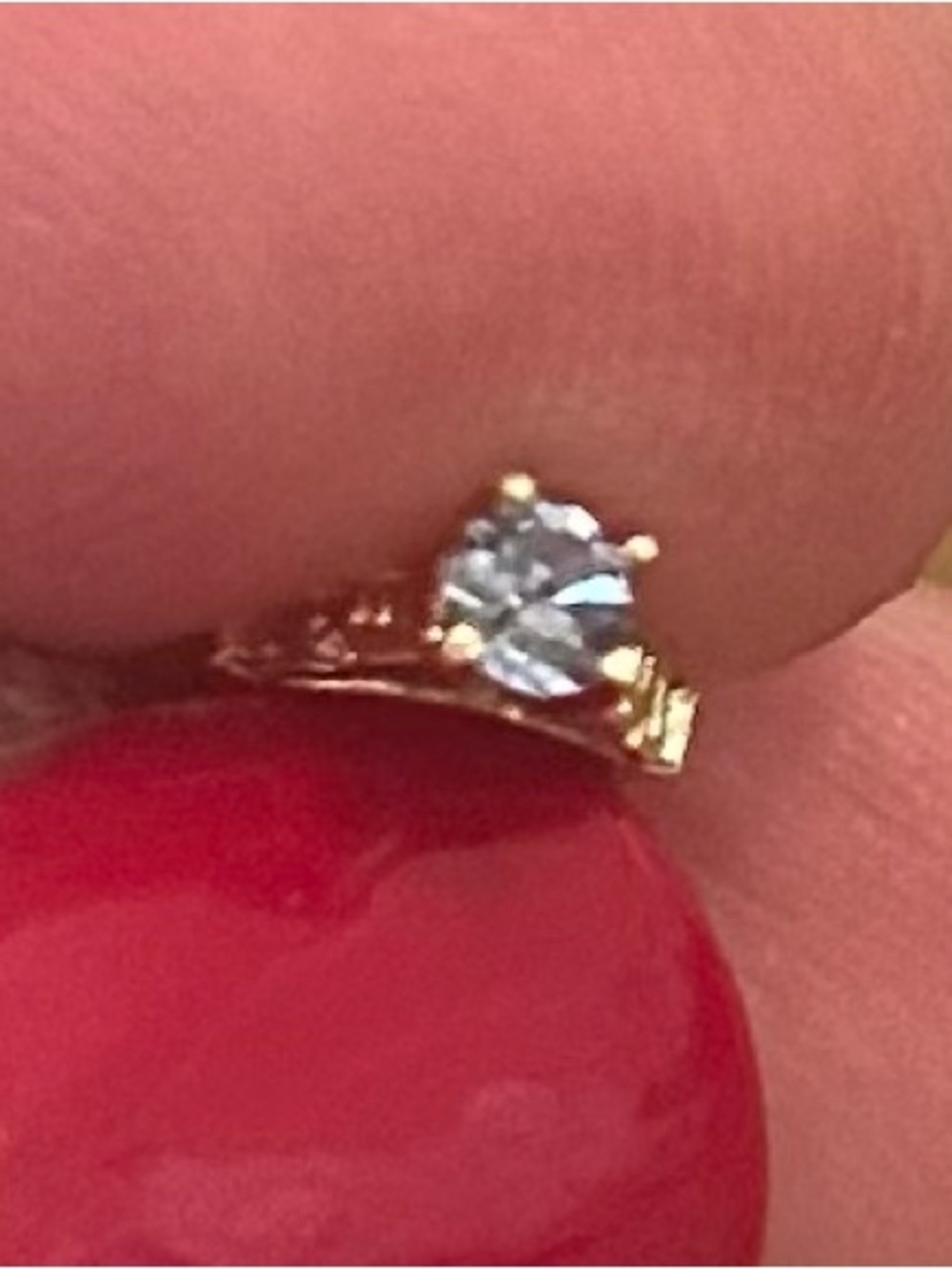 14 kt yellow Gold light blue Engagement Ring pendant charm